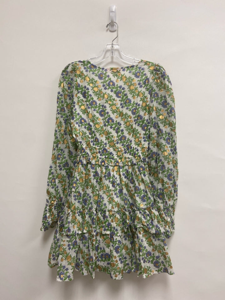 NWT Oliphant Size S White Periwinkle/Multi Floral Ladies Dress