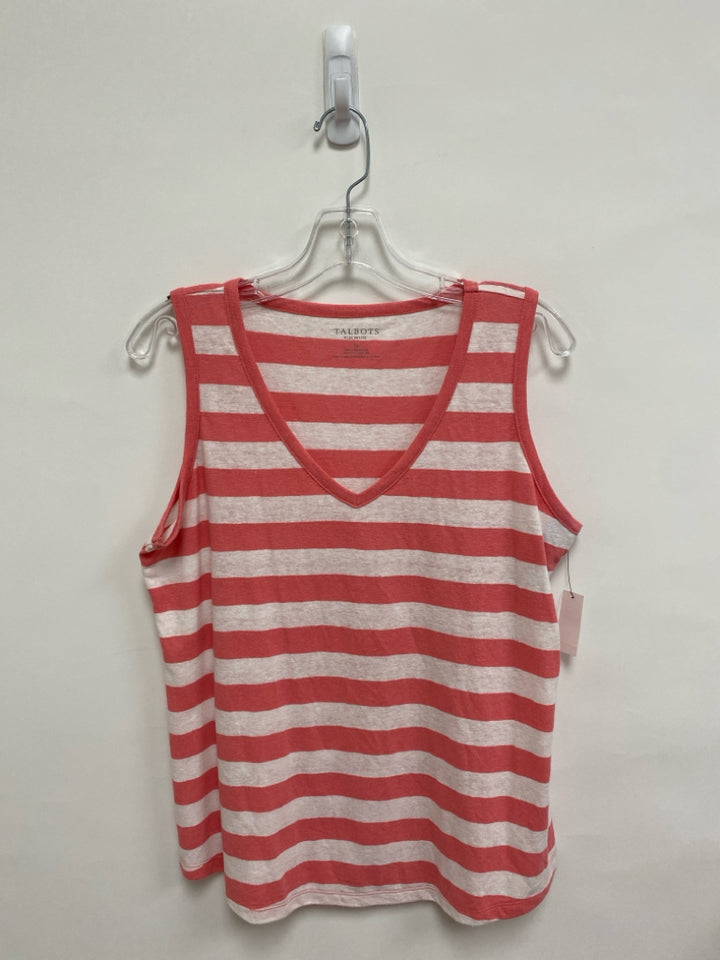NWT Talbots  SIZE  14/16P Coral/White Stripes Sleeveless Plus Size Top