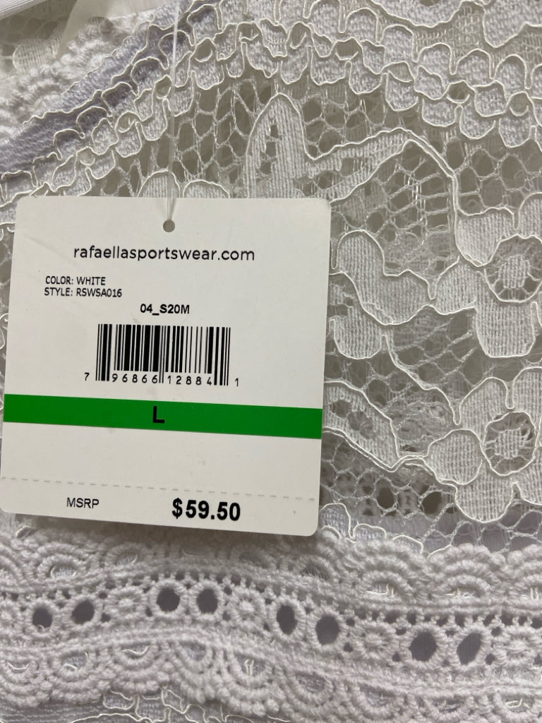NWT Rafaella Size L White Sleeveless Lace Ladies Top