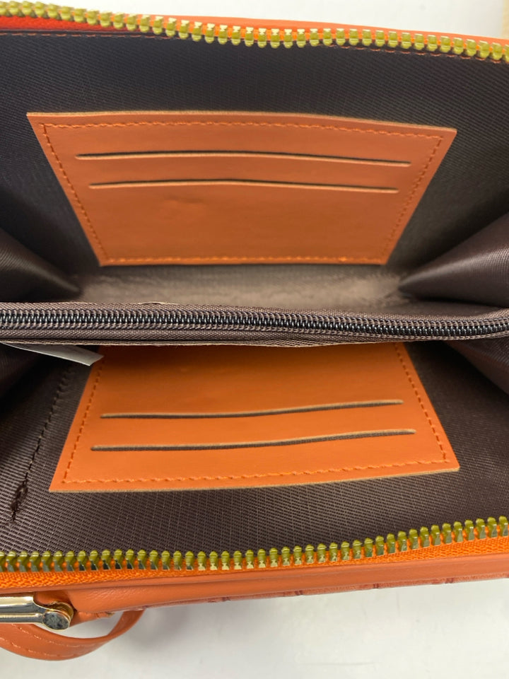 Burnt Orange Embossed Crossbody