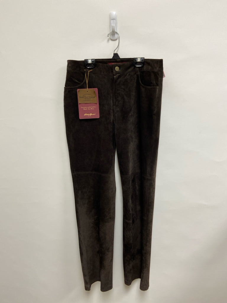 NWT Eddie Bauer Size 10 Dark Brown Leather Ladies Pants