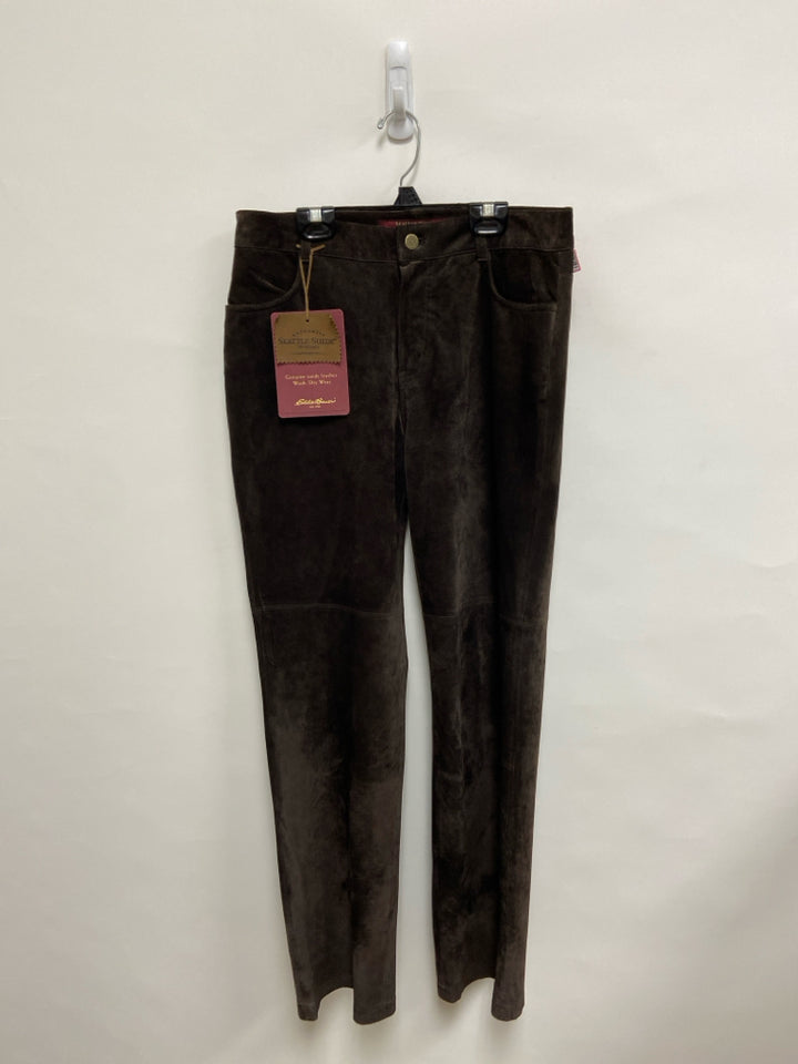 NWT Eddie Bauer Size 10 Dark Brown Leather Ladies Pants