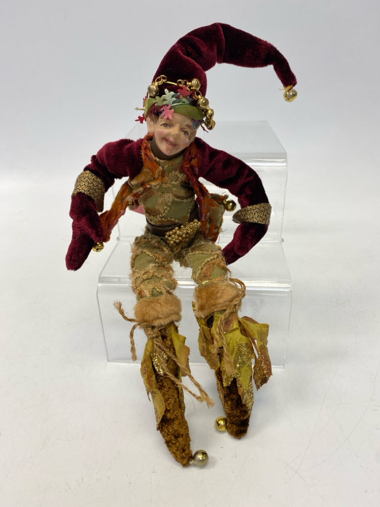 Burgundy Gold/Green Elf Christmas