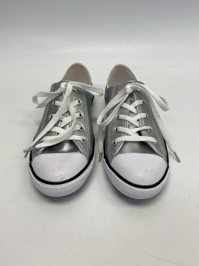 NWOT Converse  Size 8 Silver Lace-up Sneakers