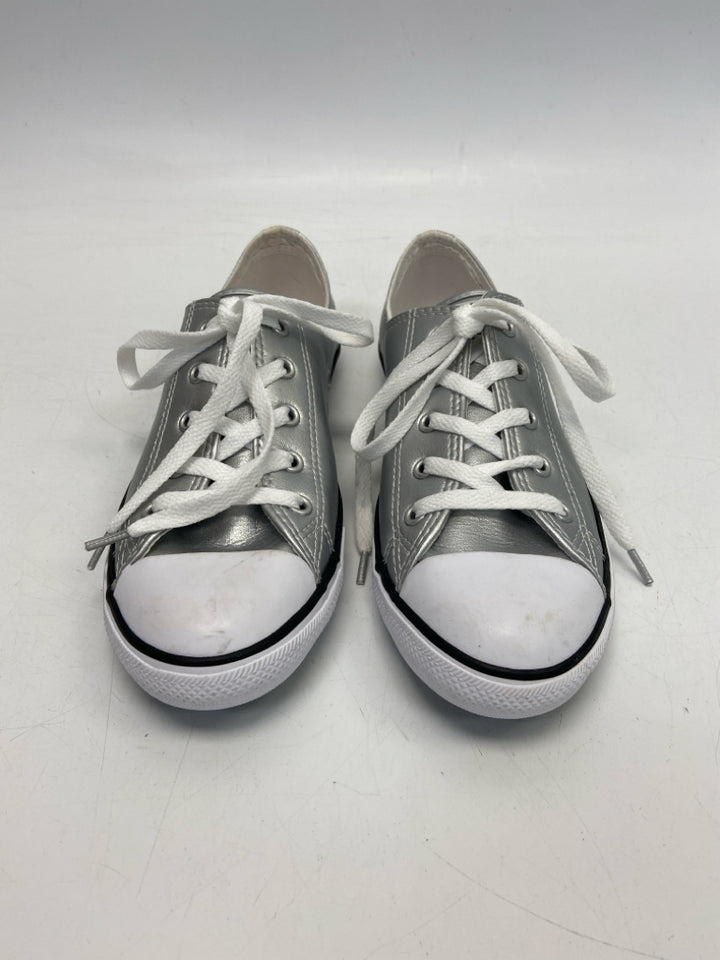 NWOT Converse  Size 8 Silver Lace-up Sneakers