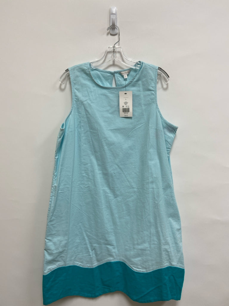 NWT Crown &amp; Ivy Size L Aqua Sleeveless Ladies Dress