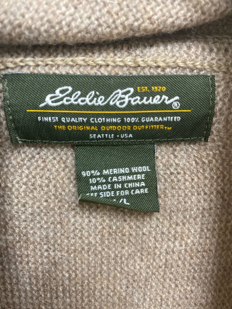 Eddie Bauer Size M Cream/Beige Mocha Drape Ladies Sweater