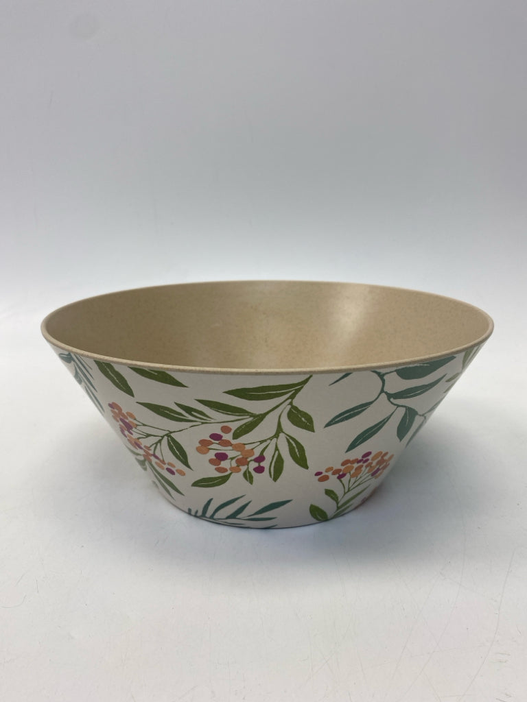 White Green/Coral Floral Melamine Bowl(s)