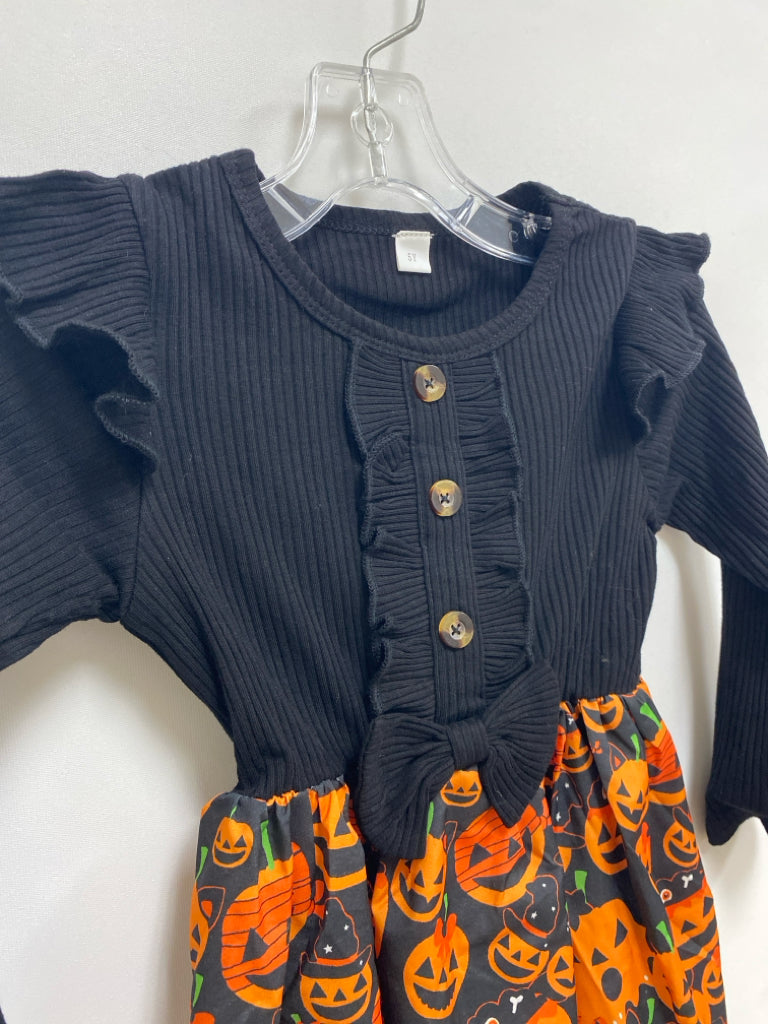 SIZE 5 Black Orange/Green Pumpkin Girl&