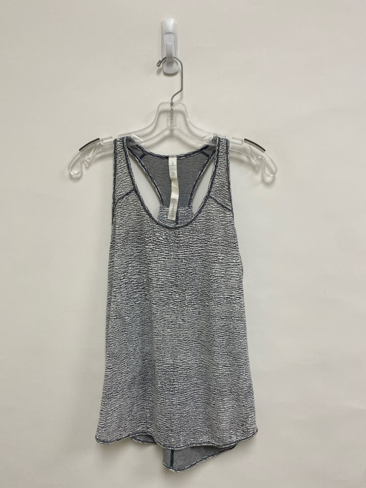 Lululemon Size 6 White Gray Crackle Sleeveless Athletic Top