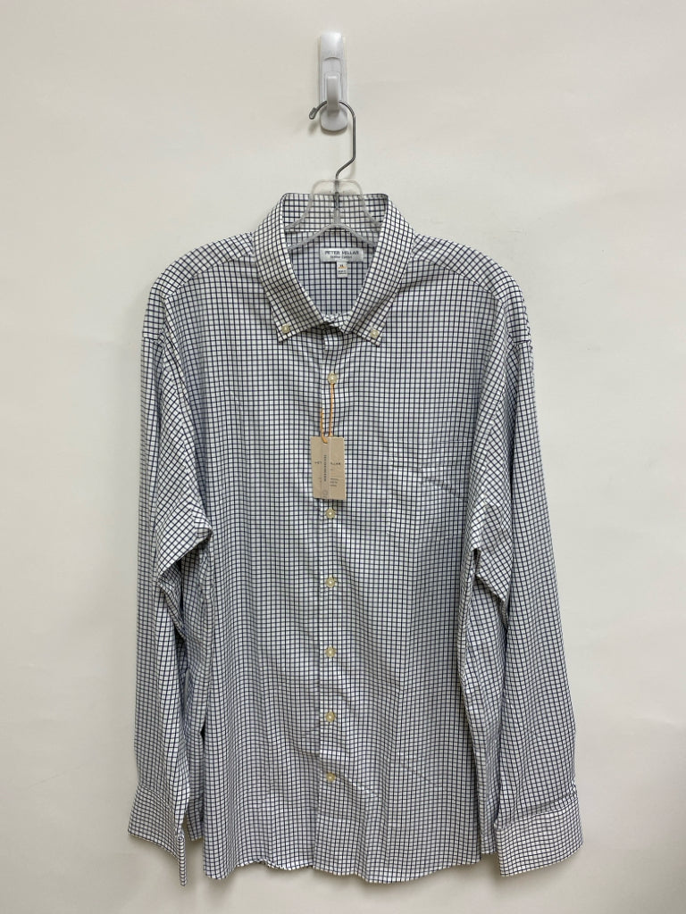 NWT Peter Millar Size XL White Navy Squares Men&