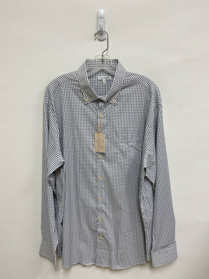 NWT Peter Millar Size XL White Navy Squares Men&