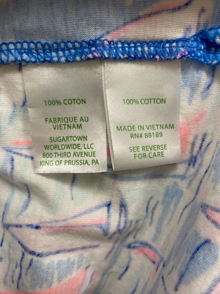 LILLY PULITZER Size XXS Blue White/Pink Boats Sleeveless Ladies Dress