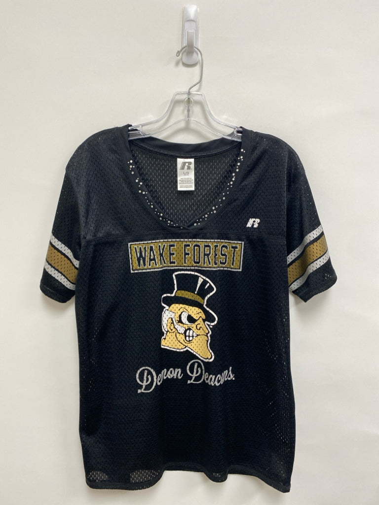 RUSSELL Size L Black Silver/Brown Wake Forest Athletic Top