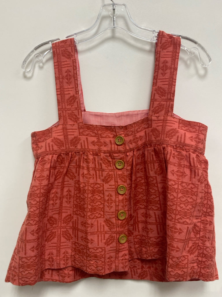 Anthropologie Size XS Coral Dark Coral Southwestern Sleeveless Ladies Top