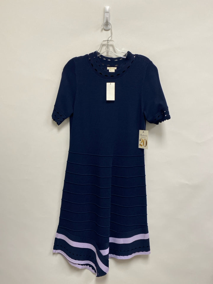 NWT Shoshanna Size L Navy Cut-Out Short Sleeve Ladies Dress