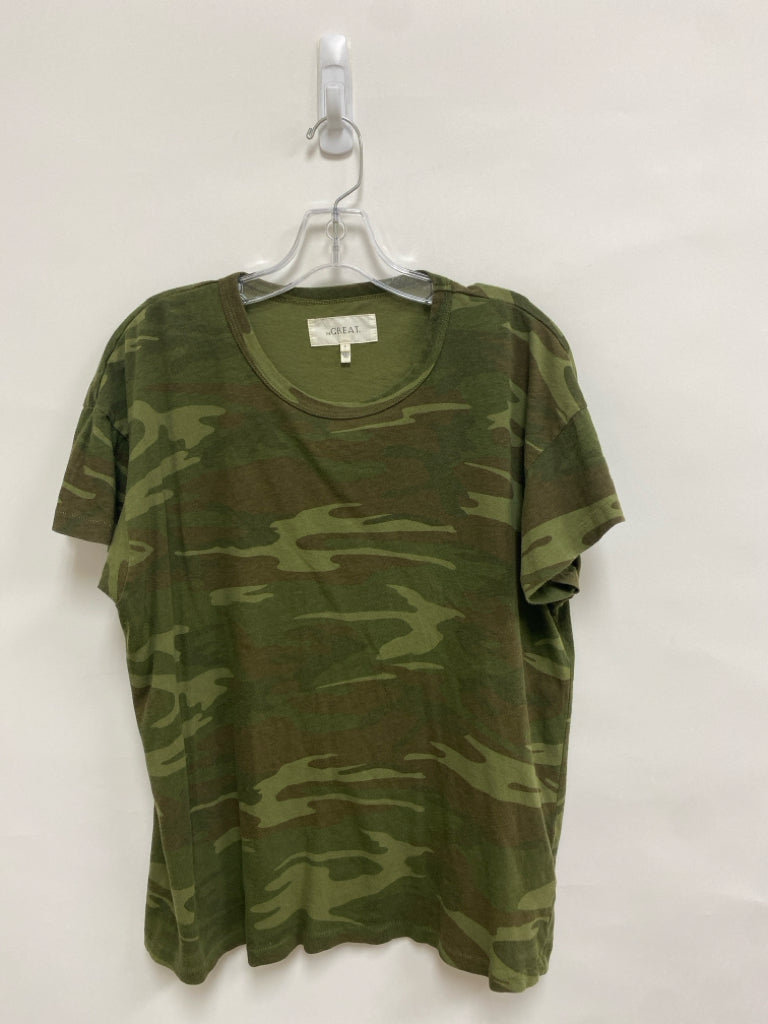 The GREAT. Size 2 Green Brown Camouflage Ladies Top