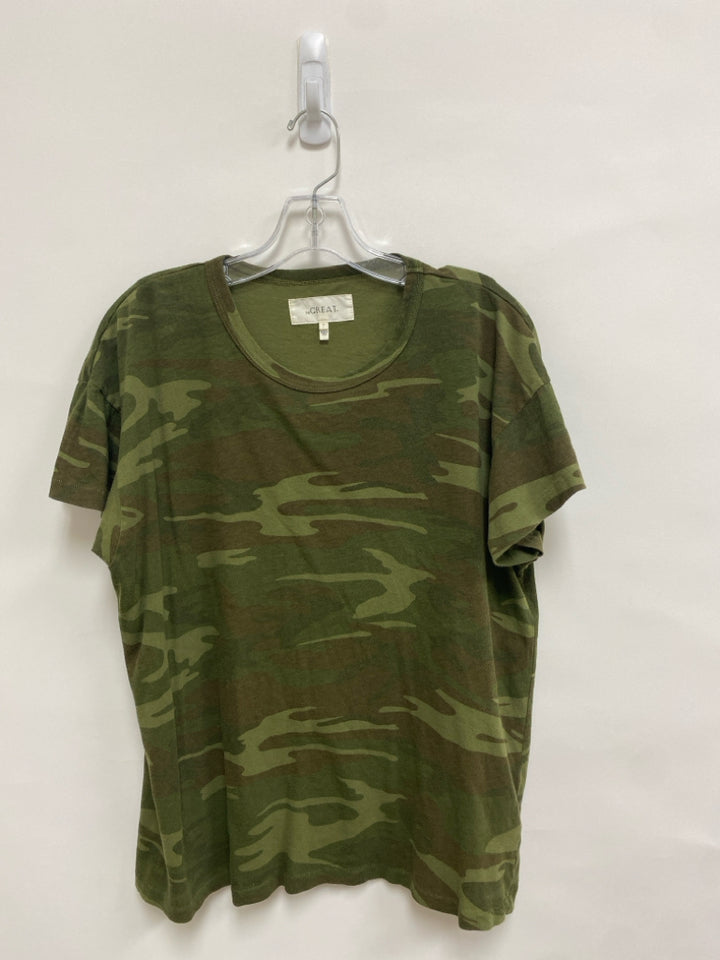 The GREAT. Size 2 Green Brown Camouflage Ladies Top