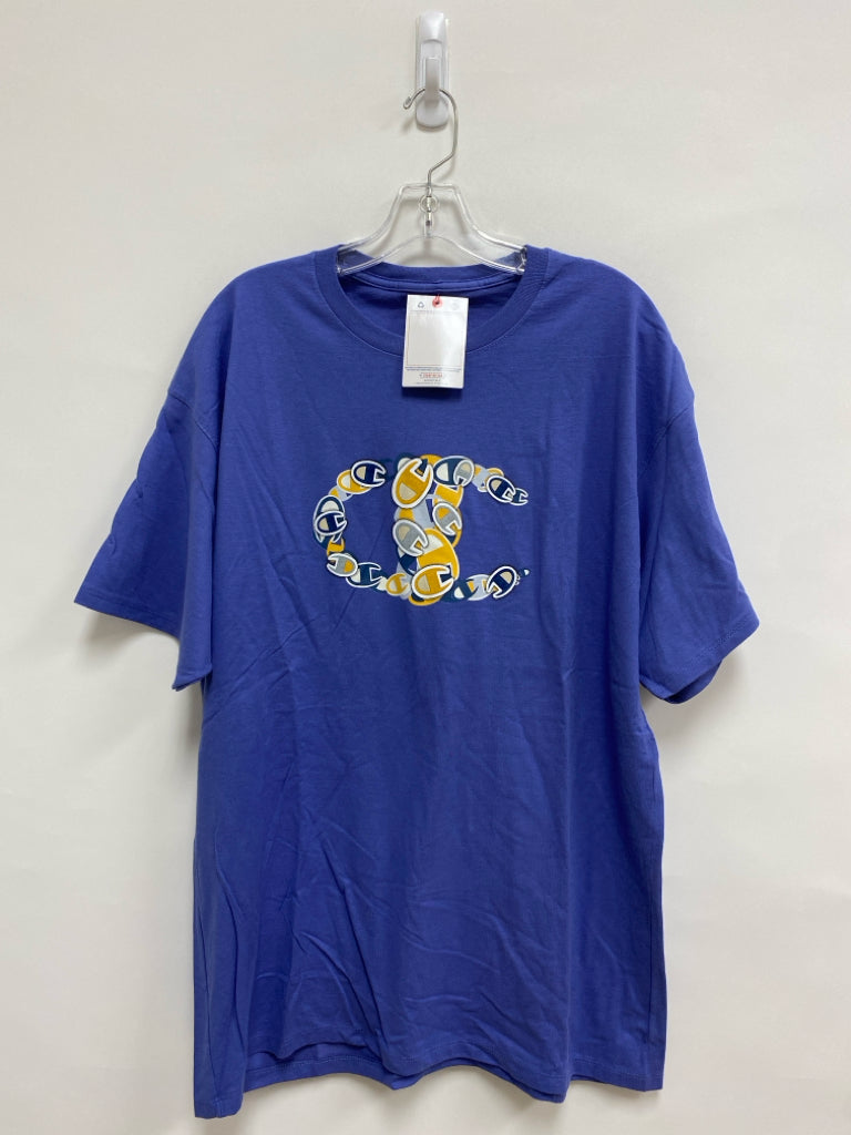 NWT Champion Size XL Blue White/Yellow Logo Men&