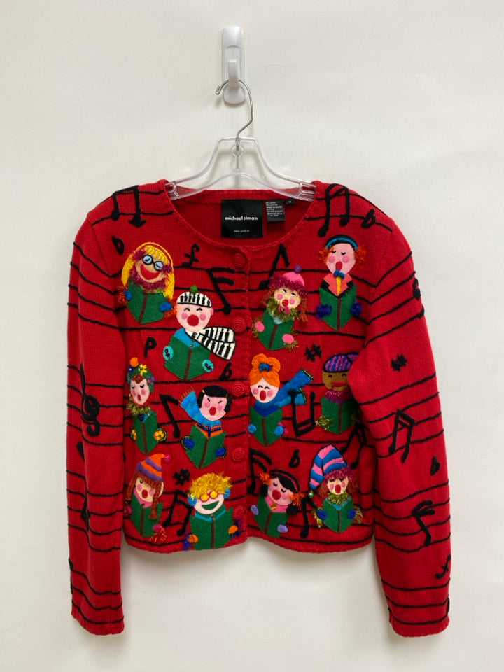Michael Simon Size M Red Green/Multi Ladies Sweater