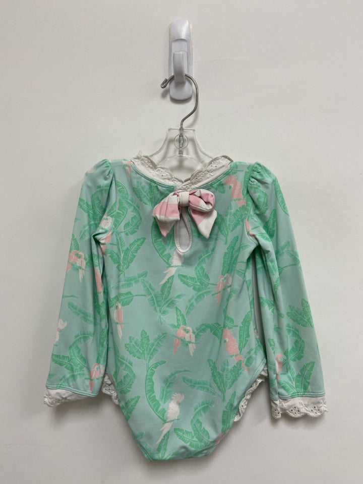 Beaufort Bonnet Co. SIZE 18-24M Aqua Green/White Leaves Girl&