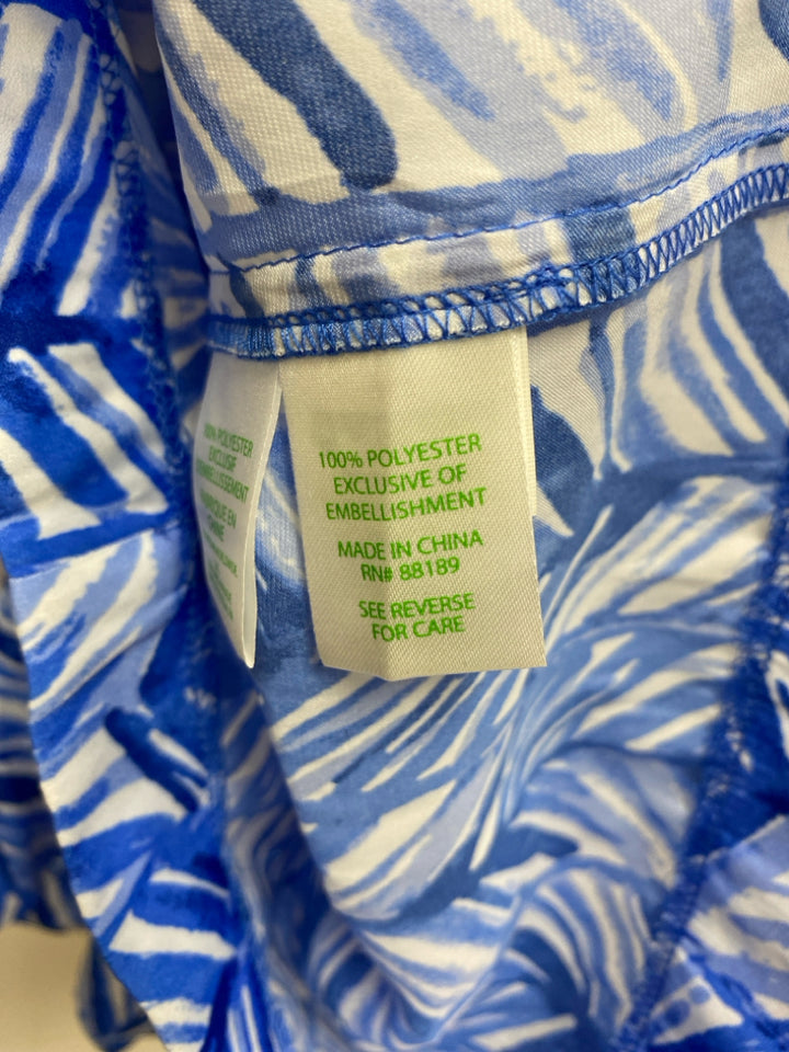 LILLY PULITZER Size S White/Blue Navy V Neck Silk Ladies Romper