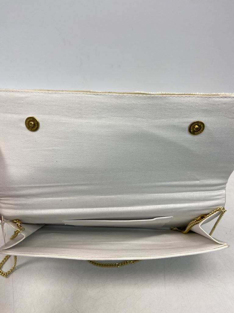 White Multi-Color Beaded Handbag