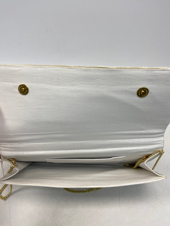 White Multi-Color Beaded Handbag